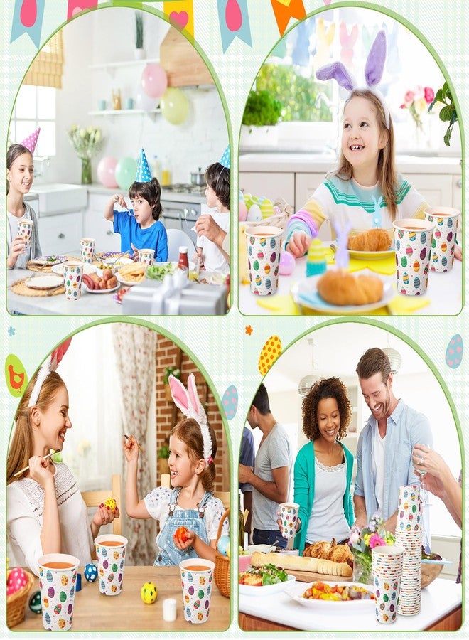 ماكس تشيك عبوة ماكس تشيك من 100 كوب ورقي للاستخدام مرة واحدة، سعة 9 أونصات، مزينة ببيض ملون، مناسبة للماء والعصير والمشروبات الساخنة والباردة، مثالية لحفلات شاي الربيع السعيدة. - Image 4